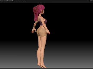 zbrush stylized character girl base mesh - amy girl style 28 3D Модель