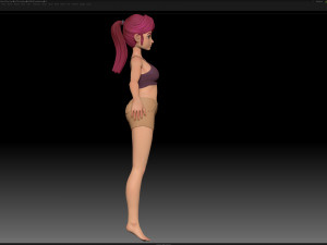 zbrush stylized character girl base mesh - amy girl style 28 3D Модель