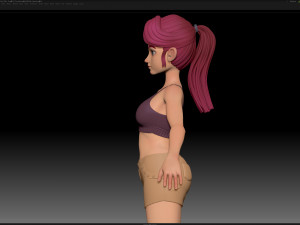 zbrush stylized character girl base mesh - amy girl style 28 3D Модель