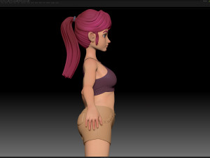 zbrush stylized character girl base mesh - amy girl style 28 3D Модель