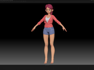 zbrush stylized character girl base mesh - amy girl style 29 3Dモデル