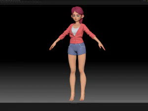 zbrush 风格化角色女孩基础网格 - 艾米女孩风格 29 3D 模型