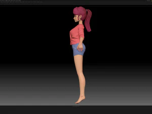 zbrush 风格化角色女孩基础网格 - 艾米女孩风格 29 3D 模型