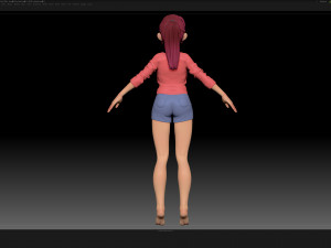zbrush stylized character girl base mesh - amy girl style 29 3Dモデル