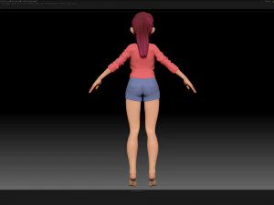 zbrush 风格化角色女孩基础网格 - 艾米女孩风格 29 3D 模型