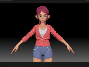 zbrush stylized character girl base mesh - amy girl style 29 3Dモデル