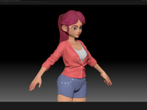 zbrush stylized character girl base mesh - amy girl style 29 3Dモデル