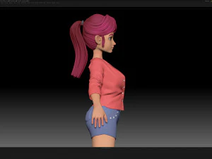 zbrush 风格化角色女孩基础网格 - 艾米女孩风格 29 3D 模型