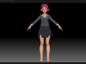 ज़ब्रश स्टाइलाइज़्ड कैरेक्टर गर्ल बेस मेश - एमी गर्ल स्टाइल 30 3D मॉडल