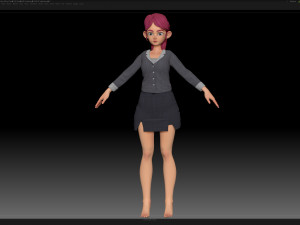 zbrush stylized character girl base mesh - amy girl style 30 3D-Modell