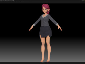 zbrush stylized character girl base mesh - amy girl style 30 3D-Modell