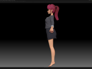 zbrush stylized character girl base mesh - amy girl style 30 3D-Modell