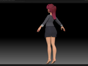 zbrush stylized character girl base mesh - amy girl style 30 3D-Modell