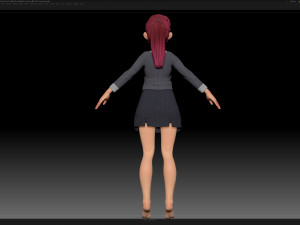 zbrush stylized character girl base mesh - amy girl style 30 3D-Modell