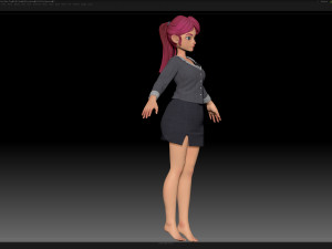 zbrush stylized character girl base mesh - amy girl style 30 3D-Modell
