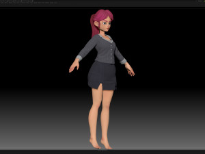 zbrush stylized character girl base mesh - amy girl style 30 3D-Modell