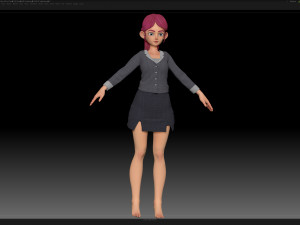 zbrush stylized character girl base mesh - amy girl style 30 3D-Modell