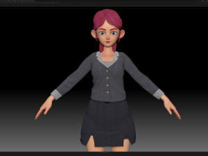 zbrush stylized character girl base mesh - amy girl style 30 3D-Modell