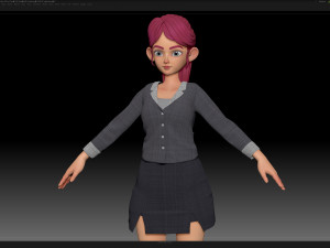 zbrush stylized character girl base mesh - amy girl style 30 3D-Modell