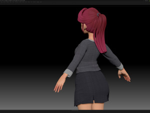 zbrush stylized character girl base mesh - amy girl style 30 3D-Modell