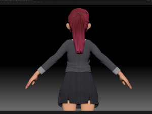 zbrush stylized character girl base mesh - amy girl style 30 3D-Modell