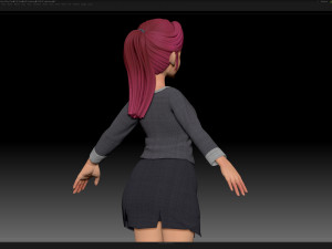 zbrush stylized character girl base mesh - amy girl style 30 3D-Modell