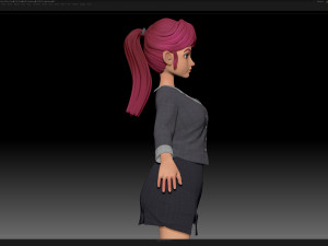 zbrush stylized character girl base mesh - amy girl style 30 3D-Modell