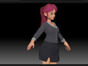 zbrush stylized character girl base mesh - amy girl style 30 3D-Modell