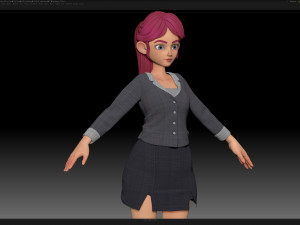 zbrush stylized character girl base mesh - amy girl style 30 3D-Modell