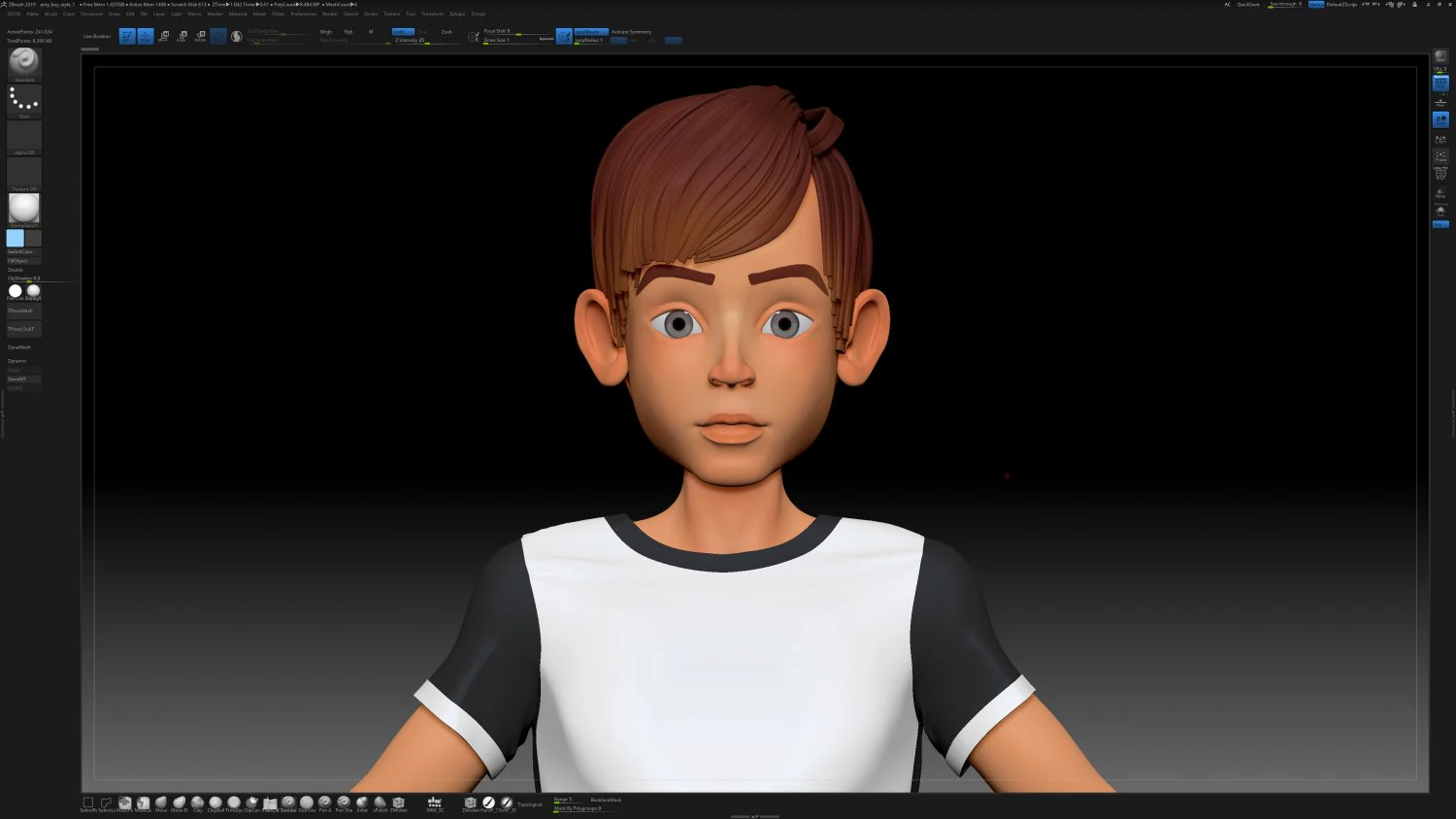 zbrush personagem estilizado malha base menino - estilo amy boy 1 Modelo 3D .c4d .max .obj .3ds .fbx .stl .blend 