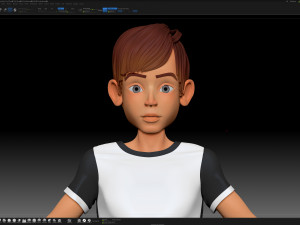zbrush stylized character boy base mesh - amy boy style 1 3D Model