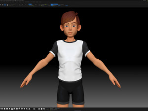 zbrush stylized character boy base mesh - amy boy style 1 3D Model