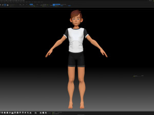 zbrush stylized character boy base mesh - amy boy style 1 3D Model