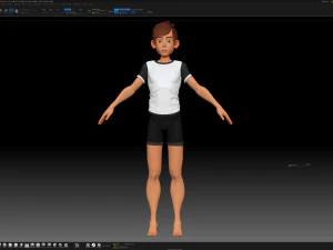 zbrush personagem estilizado malha base menino - estilo amy boy 1 Modelo 3D