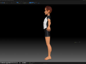 zbrush stylized character boy base mesh - amy boy style 1 3D Model