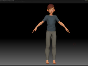 zbrush stylized character boy base mesh - amy boy style 2 Modelo 3D