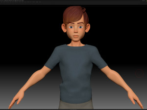 zbrush stylized character boy base mesh - amy boy style 2 Modèle 3D