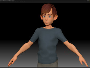 zbrush stylized character boy base mesh - amy boy style 2 Modelo 3D