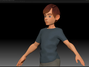 zbrush stylized character boy base mesh - amy boy style 2 Modelo 3D