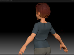 zbrush stylized character boy base mesh - amy boy style 2 Modelo 3D