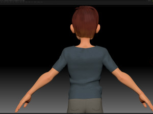zbrush stylized character boy base mesh - amy boy style 2 Modelo 3D