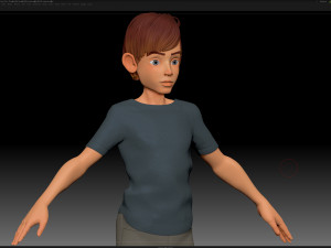 zbrush stylized character boy base mesh - amy boy style 2 Modelo 3D