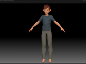 zbrush stylized character boy base mesh - amy boy style 2 Modelo 3D