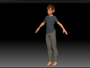 zbrush stylized character boy base mesh - amy boy style 2 Modelo 3D