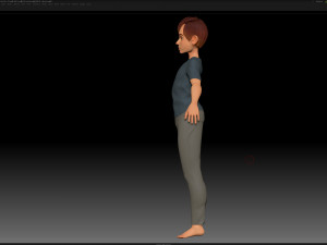 zbrush stylized character boy base mesh - amy boy style 2 Modelo 3D