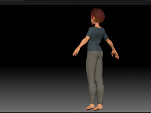 zbrush stylized character boy base mesh - amy boy style 2 Modelo 3D