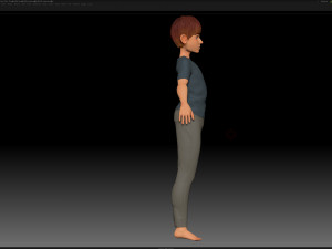 zbrush stylized character boy base mesh - amy boy style 2 Modelo 3D
