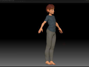 zbrush stylized character boy base mesh - amy boy style 2 Modelo 3D