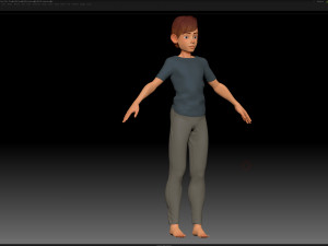 zbrush stylized character boy base mesh - amy boy style 2 Modelo 3D