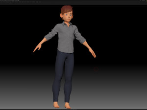 zbrush stylized character boy base mesh - amy boy style 3 Modelo 3D